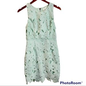 ASTR The Label Mint Crochet Lace Mini Dress
